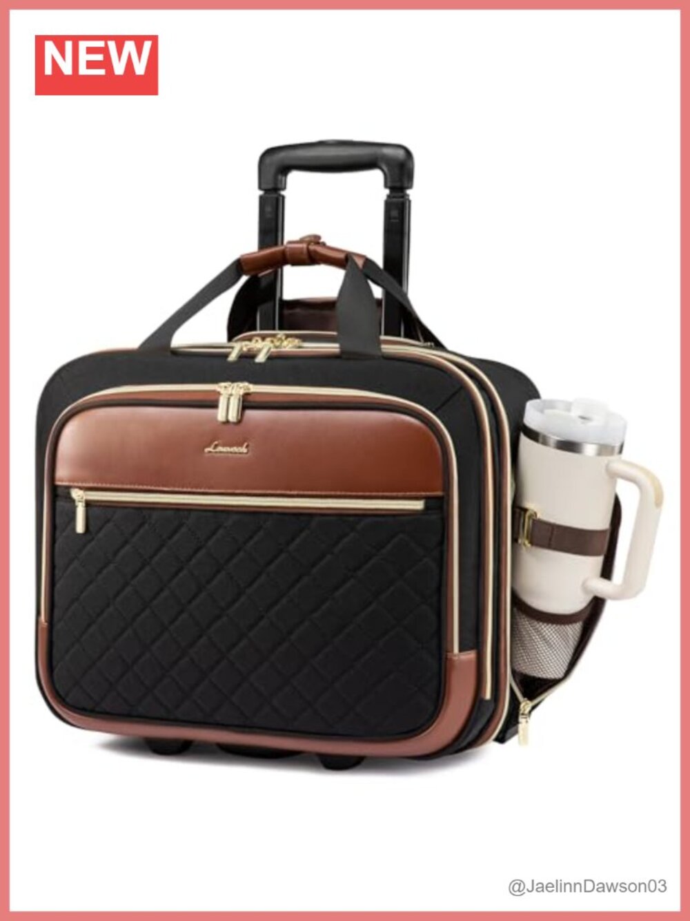 Rolling Laptop Bag with Wheels Underseat Carry On TSA Friendly Women Briefcase